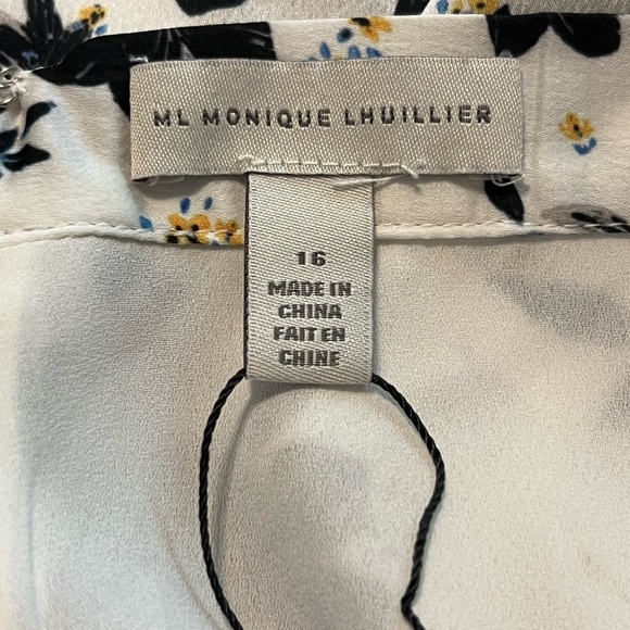 ML Monique Lhuillier NWT Floral Eyelet Skirt Size 16 Lined Romantic - Picture 11 of 13